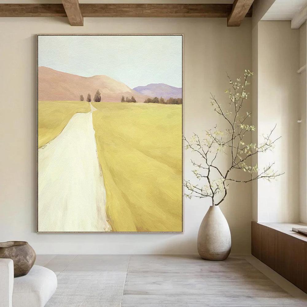Large - Sized Alluring Hand - Painted Textured Abstract on Canvas for Bedroom & Entryway DKH1415