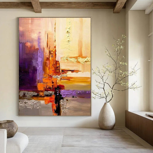 Custom Abstract Artworks: Big Dimensions, Textured Beauty for Living Room & Office DTP278