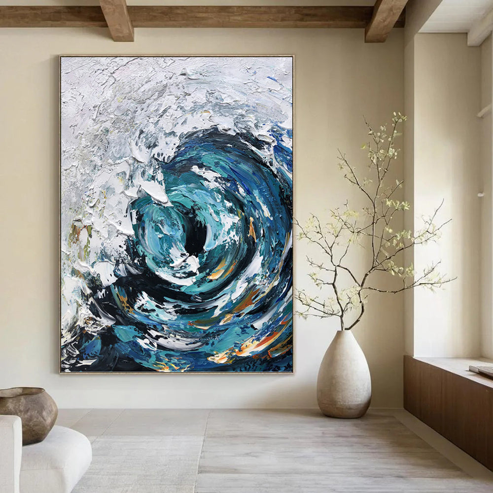 Evocative Hand - Painted Textured Abstract Art for Office & Hallway DKH1295