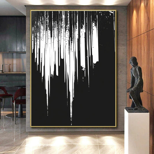 White Dripping with Texture "Rustic Drip" Painting On Canvas HB309