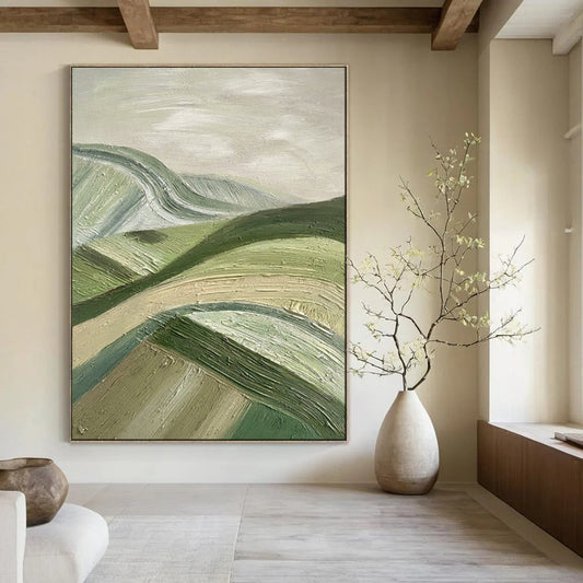 Subtle & Understated Hand-Painted Custom Abstract Painting for Office & Hallway LargeART1988