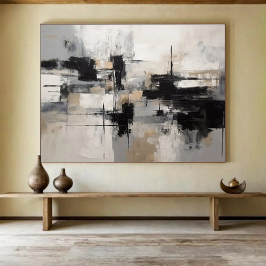 “Mystic Reflections” Giant Abstract Canvas for Bedroom & Entryway DKH335