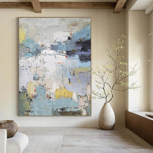 Custom Abstract Art: Large Dimensions, Textured Excellence for Dining Room & Hotel DTP312