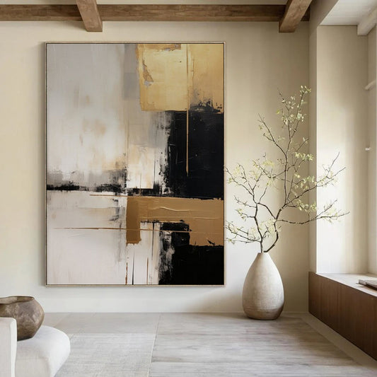 Oversized-Scale Hand-Painted Abstract Canvas for Family Room & Game Den LargeART2251