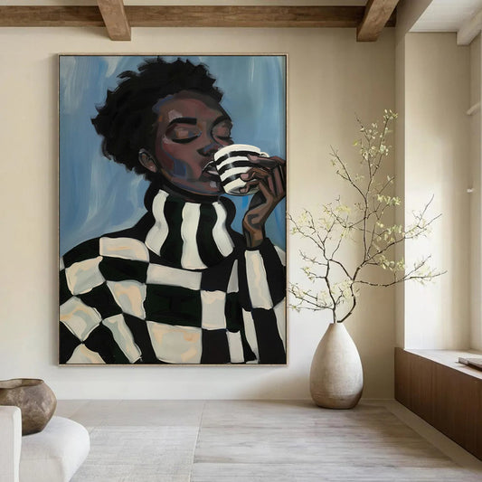 Earthy Textured Abstract Wall Art for Office & Dining Room LargeART2045