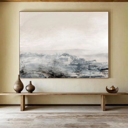 Misty Landscape Abstraction - Oversized Dreamy Living Room Decor DLZ136