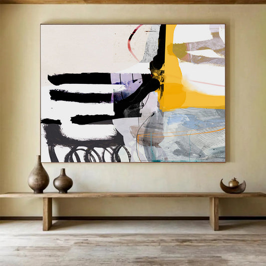 Bold Color Block Collage - Modern Living Room Statement DLZ112