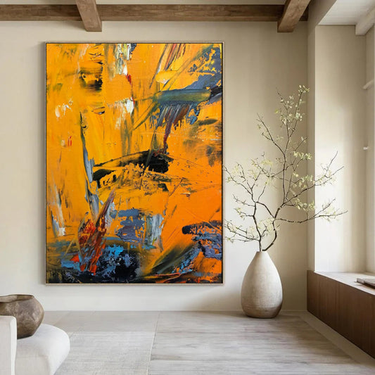 Mysterious & Evocative Hand-Painted Custom Abstract Painting for Bedroom & Office LargeART1966