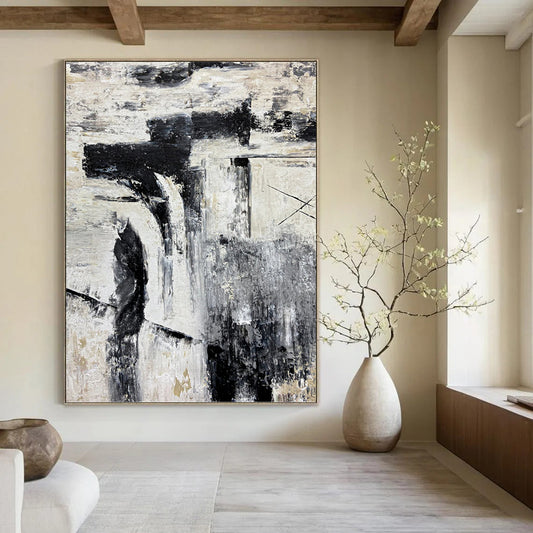 Large Vertical Custom Abstract Hand - Painted Gem for Bar and Entryway DKH1680