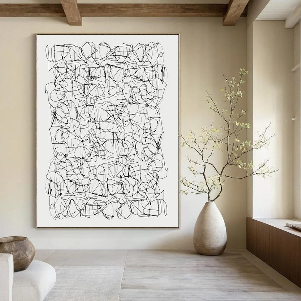 arge-Scale Hand-Painted Abstract Canvas for Entryway & Living Room LargeART2315