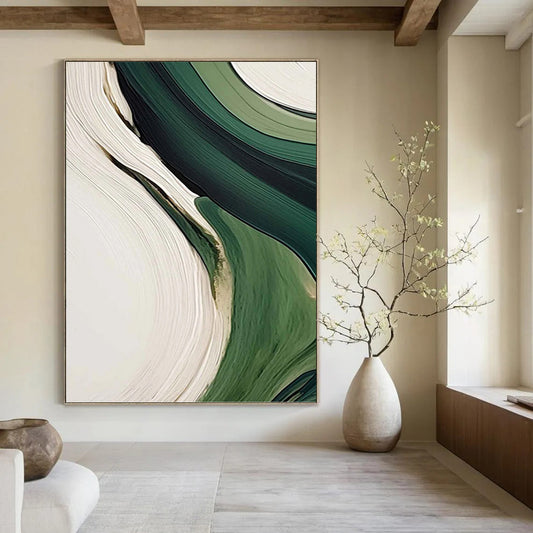 King - Sized Hand - Painted Custom Abstract Mural (with Lush Textures), for Arranging in Living Room and Hotel Lobby DKH1468