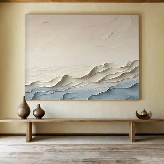 Textured Neutral Waves - Serene Living Room Art DLZ251