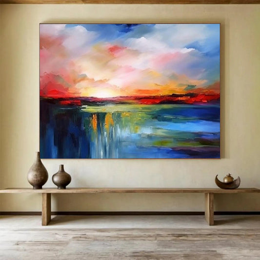 Vast-Scale Hand-Painted Abstract Wall Art for Office & Dining Room LargeART1513