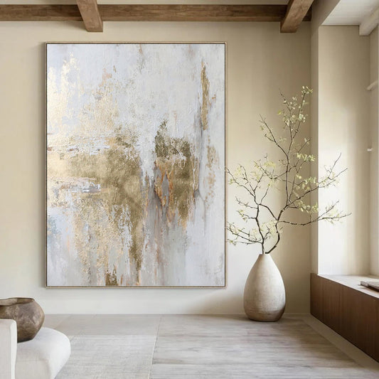 Oversized Hand - Painted Custom Textured Abstract Artwork for Hallway & Entryway DKH1006