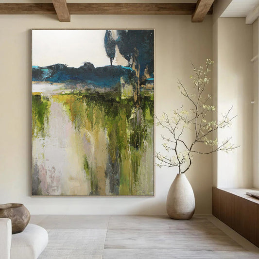 Oversized Custom - Rendered Hand - Painted Textured Abstract Painting for Dining Room & Hallway DKH1022