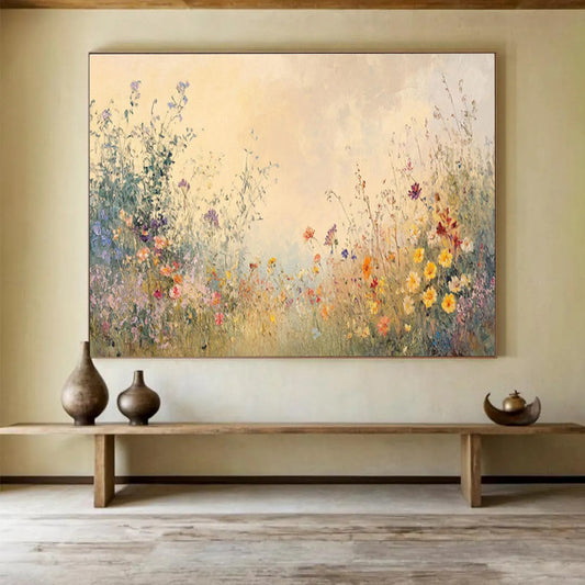 Vast Textured Hand - Painted Abstract Canvas for Decorative Focalization DKH693