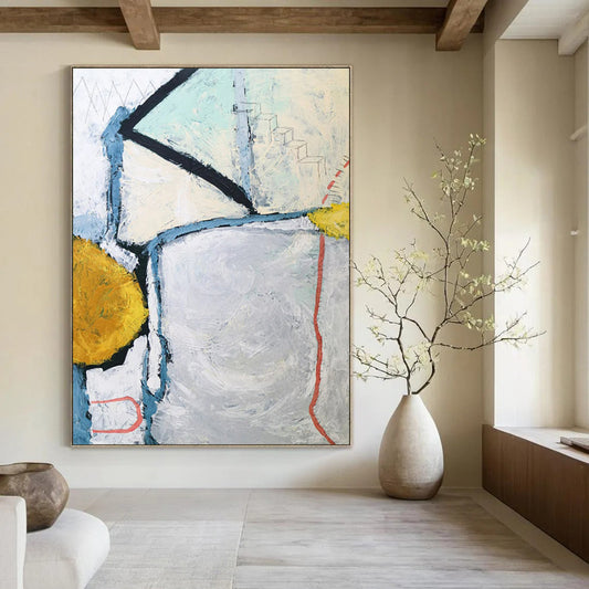 Sensational Enormous-Scale Hand-Painted Abstract Wall Installations: Grace Your Entryway & Hallway LargeART2392
