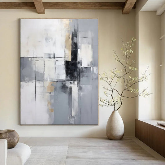 Textured Horizons: Grand Custom Abstract Work for Entryway and Hotel DTP138