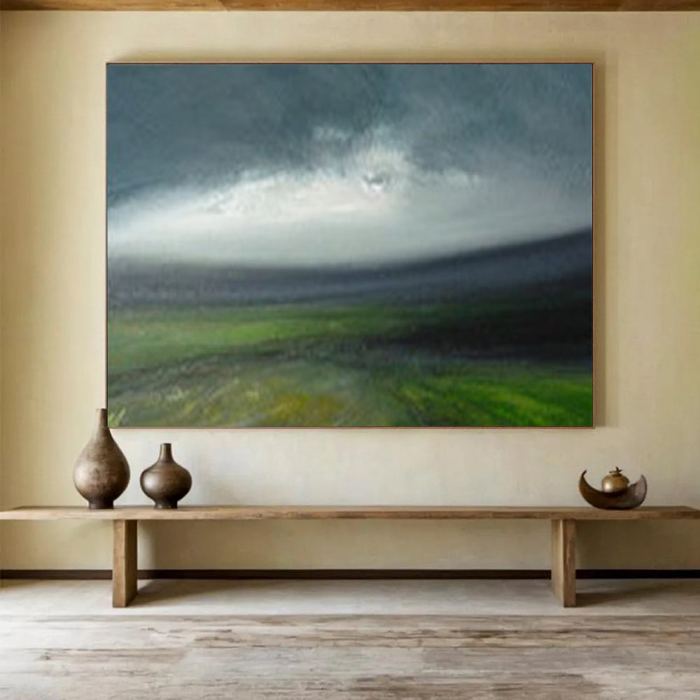 Misty Green Landscape Abstract - Serene Bedroom Escape DLZ005