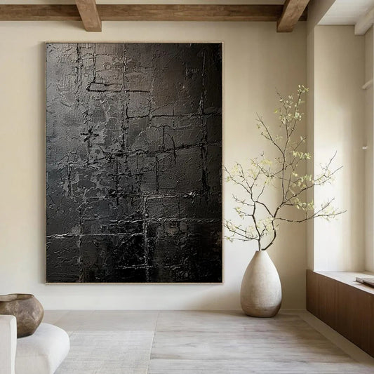 Enormous-Scale Hand-Painted Abstract Wall Installations for Entryway & Hallway LargeART2363