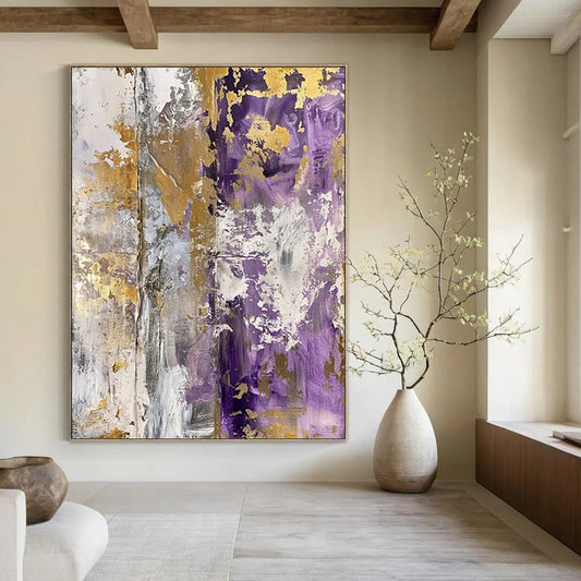 Galactic Ripples: Super - Sized - Format Hand - Painted Custom Abstract Work for Bedroom and Hotel DTP134