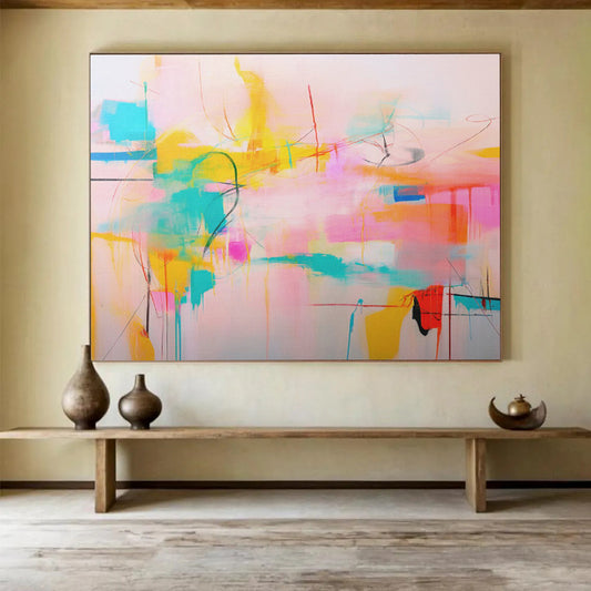 Oversized Textured Abstract Painting for Bar & Office DKH500
