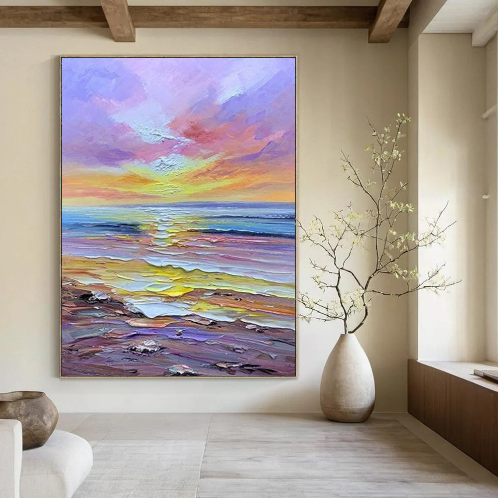 Hand-Painted Large Abstract Paintings: Textured Styles for Bar & Hotel DTP261