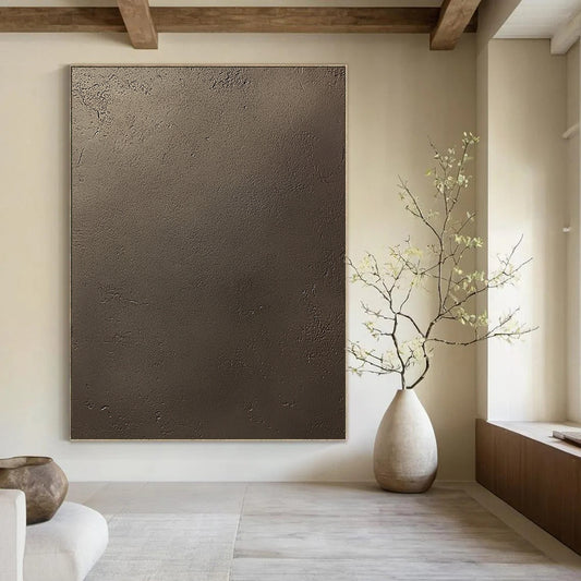 Contemporary artistry showcases a refined dark brown concrete texture with subtle grain, capturing elegance and simplicity in a lifelike matte finish. DLZ1116