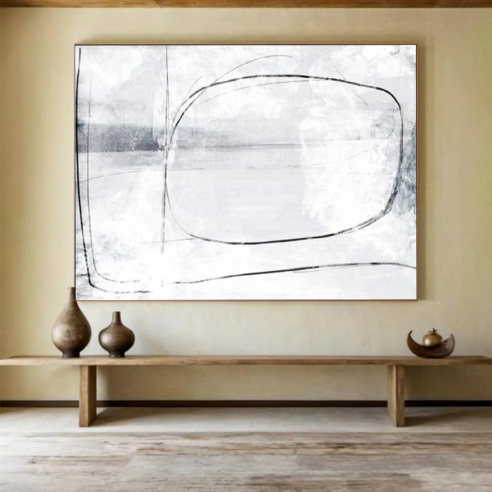 Minimalist Line Landscape - Oversized Calm Living Room Art DLZ140