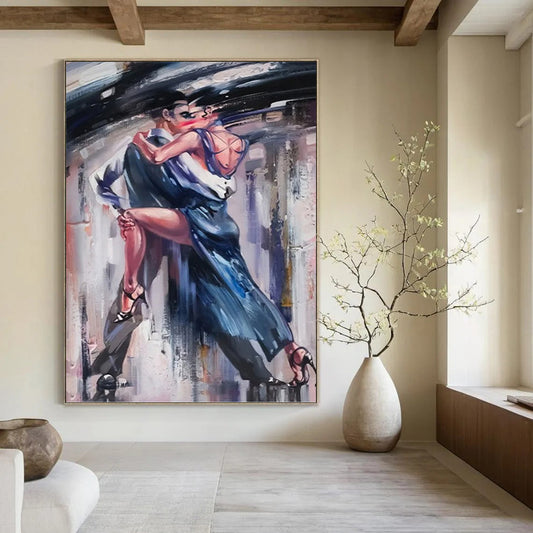 Vertical Hand - Painted Custom Abstract Gem for Bar and Hotel DKH1632