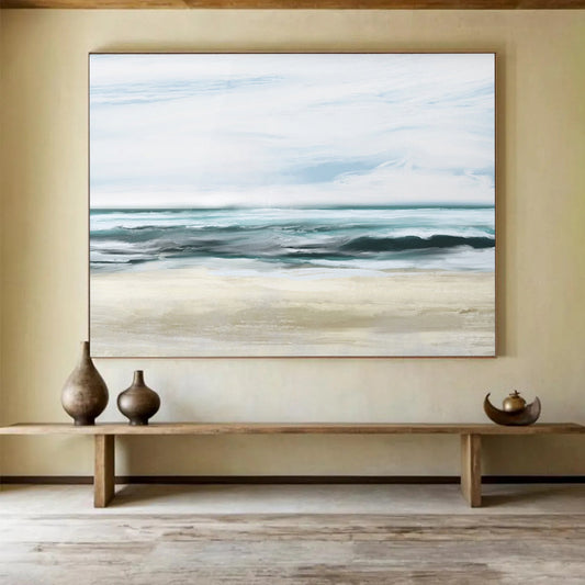 Soft Coastal Waves - Oversized Serene Bedroom Art DLZ128