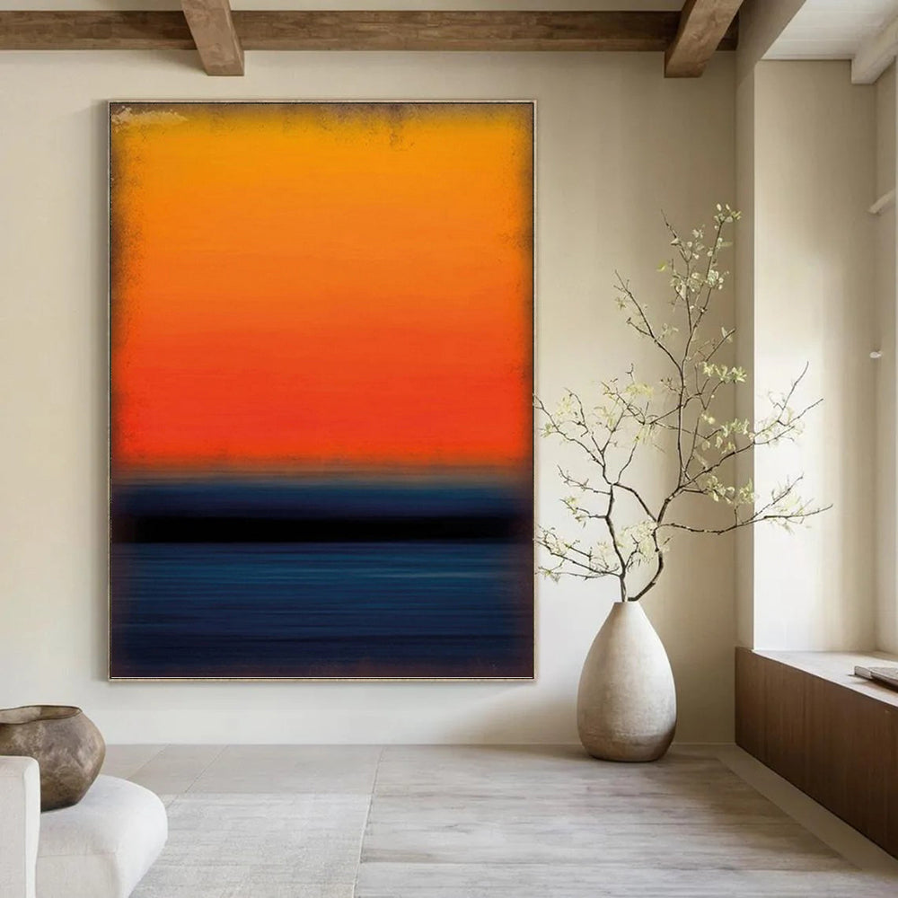 Lofty - Sized Vertical Hand - Painted Custom Abstract Requiem (with Smoke Textures) for Office and Dining Room DKH1601