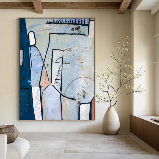 Alluring Huge-Scale Hand-Painted Abstract Art: Elevate Your Office & Living Room LargeART2393