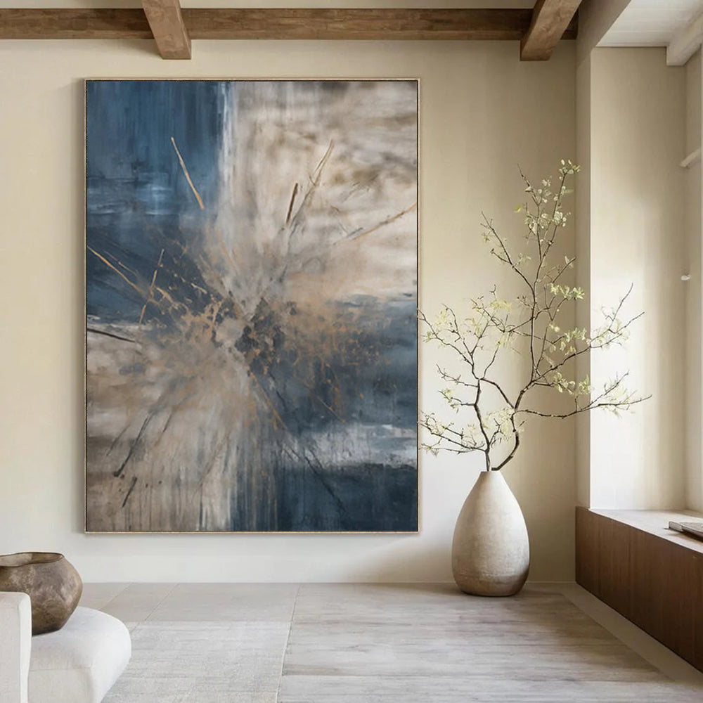 Desert Dunes: Stupendous Hand - Painted Custom Abstract Creation for Bedroom and Hotel DTP119