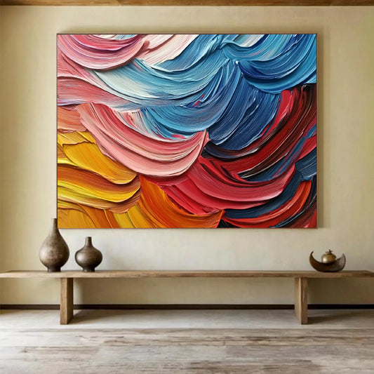 “Textured Color Waves” - Blue, Pink, Yellow, Textured Color Waves HB1139