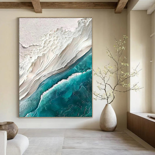 Stunning Hand - Painted Textured Abstract Painting on Canvas for Living Room & Hotel DKH1394