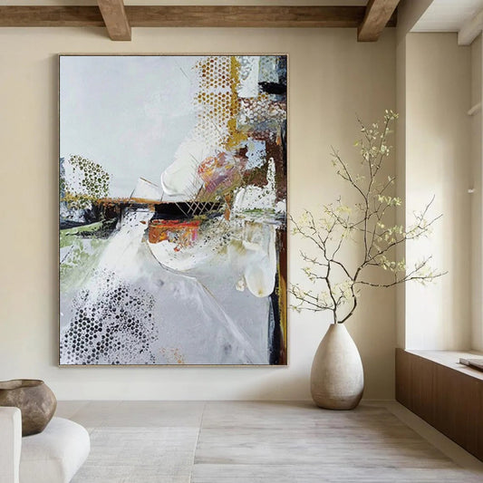 Extended - Reach Hand - Painted Textured Custom Abstract Painting for Dining Room and Living Room DTP047