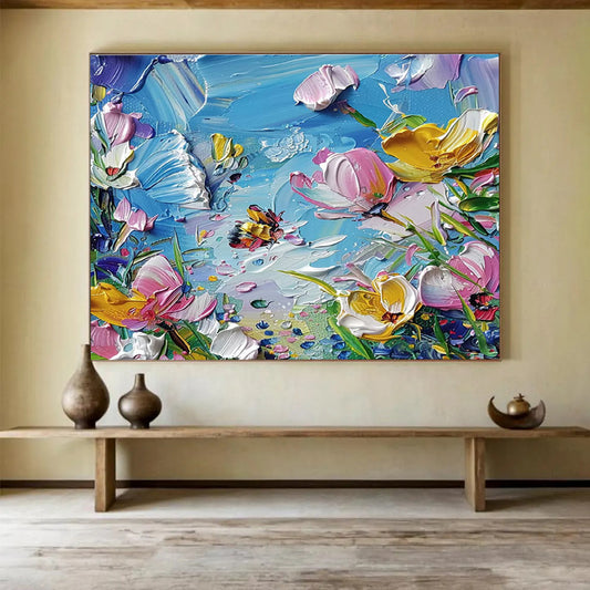 Aesthetically Pleasing Original Massive Textured Handmade Abstract Canvas for Interior Makeovers DKH834