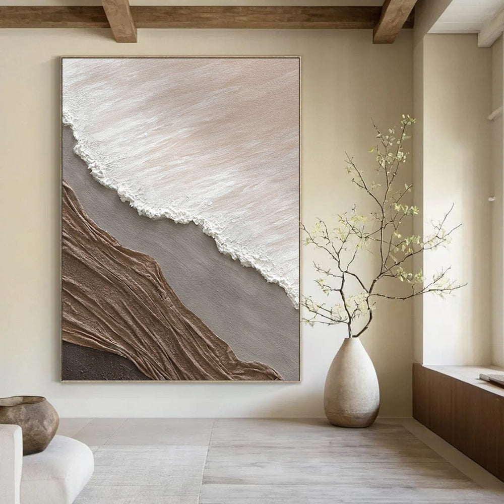 Large - Scale Hand - Painted Custom Textured Abstract on Canvas for Living Room & Office DKH1036