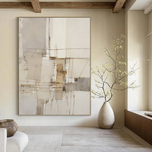 Enigmatic Hand - Painted Textured Abstract for Bedroom & Hallway DKH1309