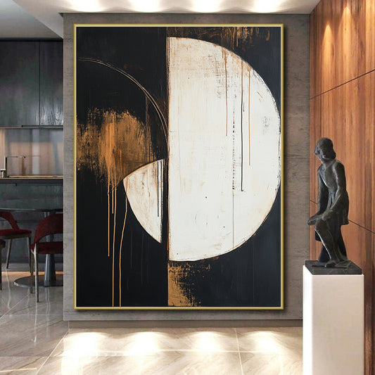 Half - Moon Shapes with Earthy Tones "Earthy Balance" Painting On Canvas HB295