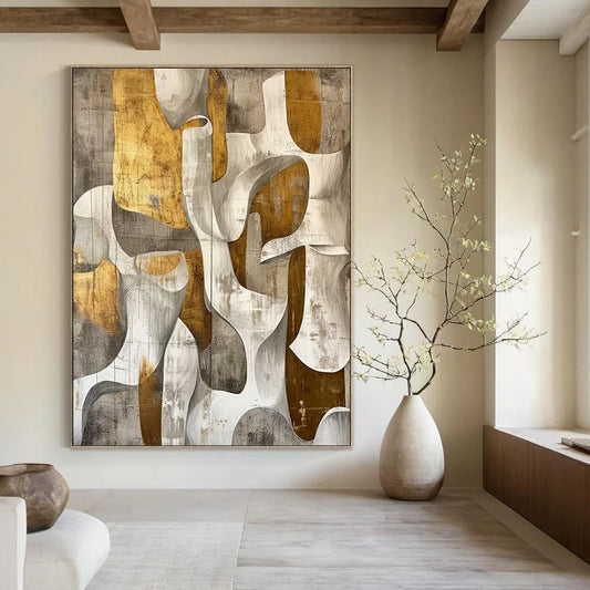 Large - Format Hand - Painted Custom Abstract Gemstone for Dining Room and Office DTP011