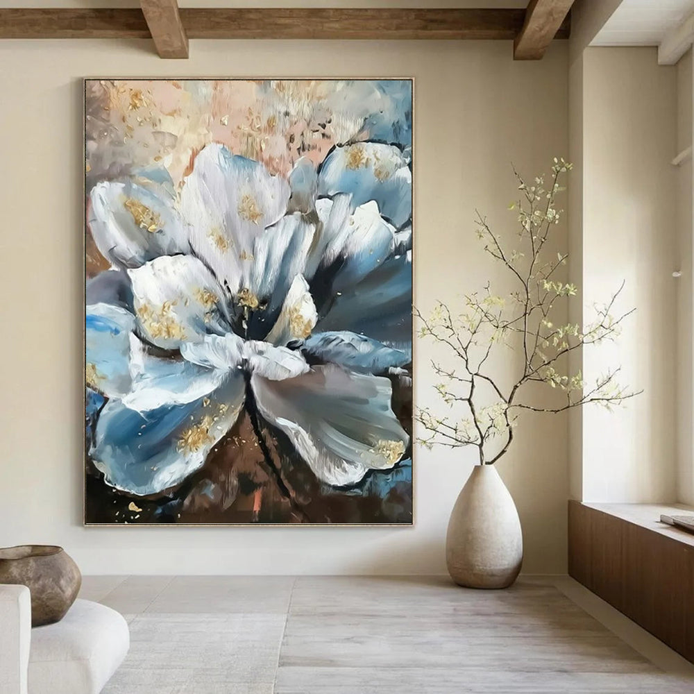 Large Vertical Custom Abstract Hand - Painted Canvas for Office and Bar DKH1635