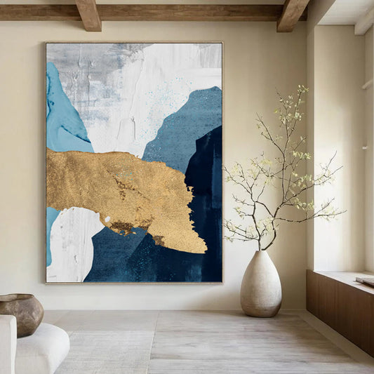Mammoth - Scaled Vertical Hand - Painted Custom Abstract Canvas (with Three - Dimensional Textures), Beautifying Living Room and Entryway DKH1527