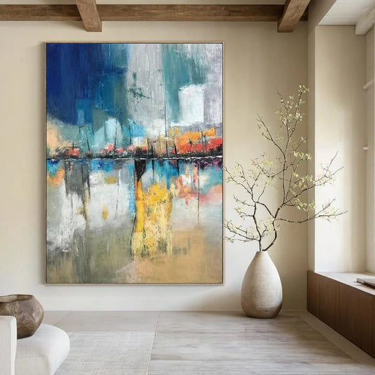 Monumental-Sized Hand-Painted Abstract Art for Entryway & Living Room LargeART2331