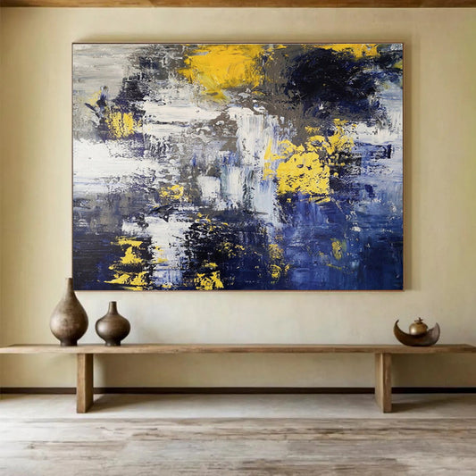 Sophisticated & Stunning Hand - Painted Textured Abstract Canvas for Office & Bedroom DKH649