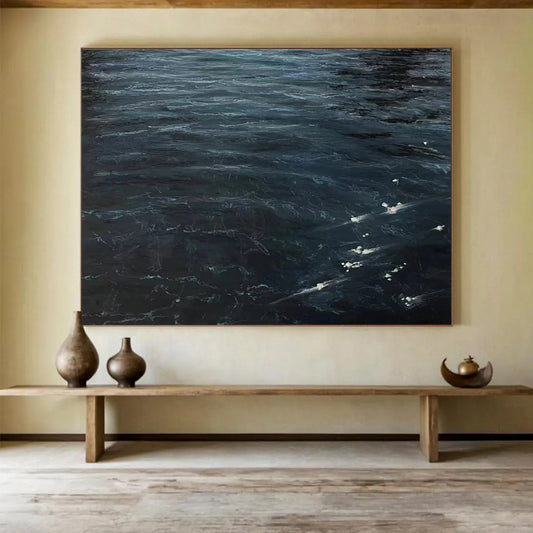 Dark Ocean Waves - Dramatic Coastal Living Room Art DLZ263