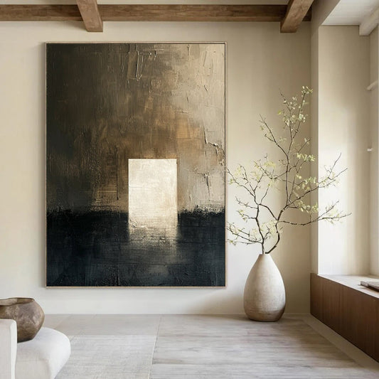 Immense Hand - Painted Textured Custom Abstract Canvas for Office and Entryway DTP008