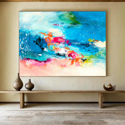 Tailored Giant Abstract Canvas for Rooftop Bar DKH031