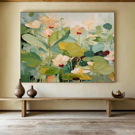 Soft Lotus Pond Abstract - Calm Bedroom Tranquility DLZ089